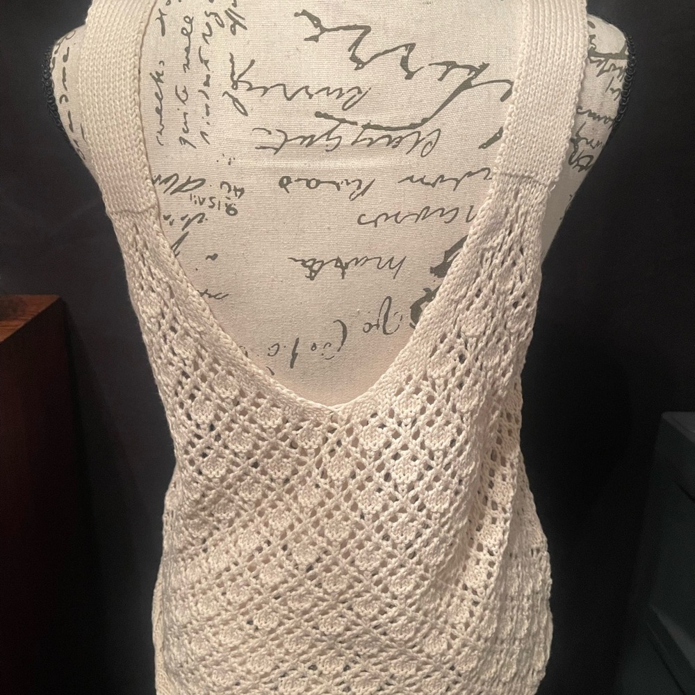 Jessica Simpson crochet  Cream Knit Sweater and tank - Picture 5 of 6